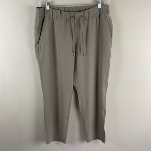 Lululemon Stretch High Rise Pant 7/8 Length Pockets Drawstring Grey Size 14